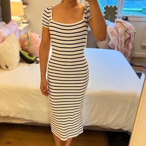 H&M striped midi dress